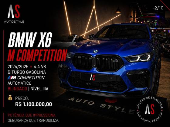 BMW X6 4.4 V8 BITURBO GASOLINA M COMPETITION AUTOMÁTICO BMW X6 4.4 V8 BITURBO GASOLINA M COMPETITION AUTOMÁTICO